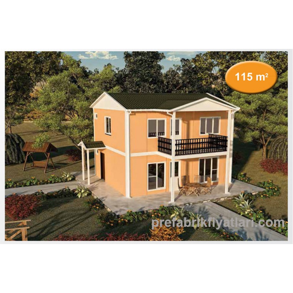 115 m prefabrik ev dublex 3 1 balkonlu